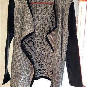 Great Cardigan sweater sparkles and leather!